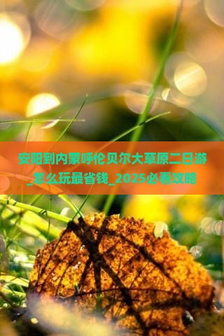 安阳到内蒙呼伦贝尔大草原二日游