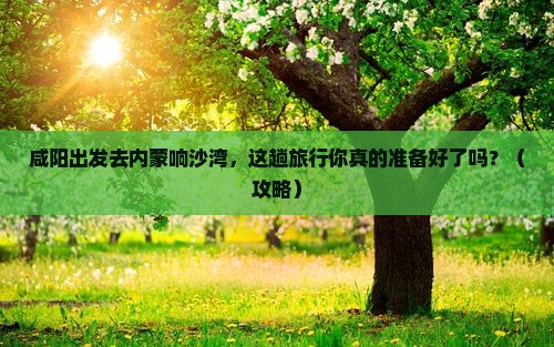 咸阳去内蒙响沙湾旅行社