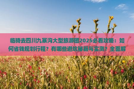 临猗去四川九寨沟大型旅游团
