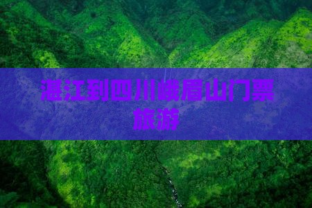 湛江到四川峨眉山门票