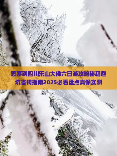 思茅到四川乐山大佛六日游