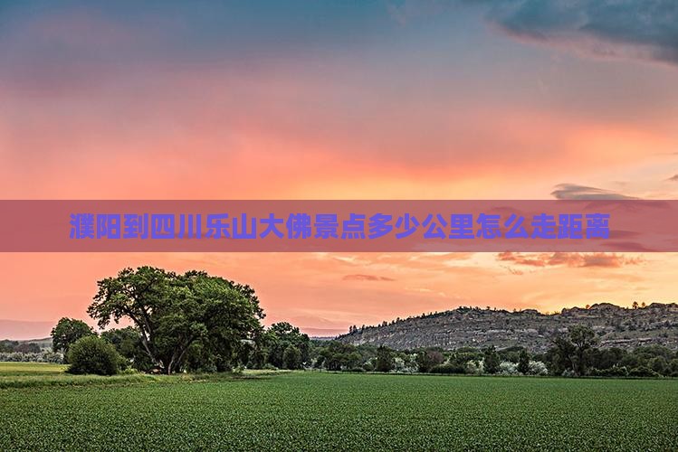 濮阳到四川乐山大佛景点