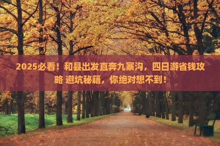 和县去四川九寨沟四日游
