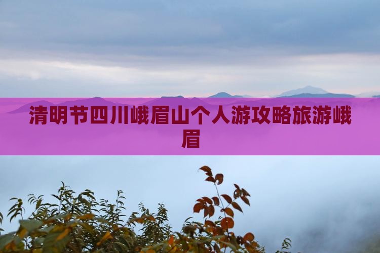 清明节去四川峨眉山个人游