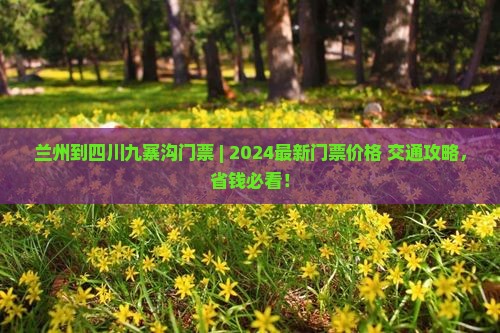 兰州到四川九寨沟门票