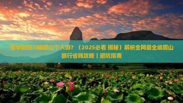 晋中去四川峨眉山个人游