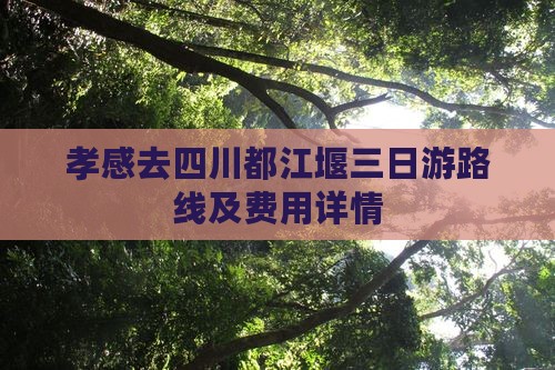 孝感去四川都江堰三日游