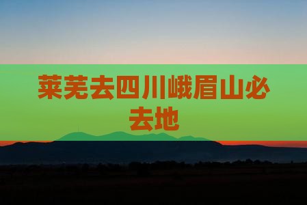 莱芜去四川峨眉山必去地