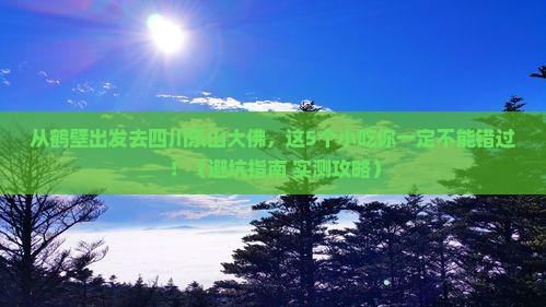 鹤壁去四川乐山大佛旅游小吃