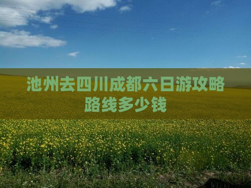 池州去四川成都六日游