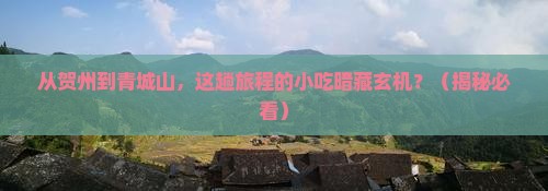 贺州到四川青城山旅游小吃