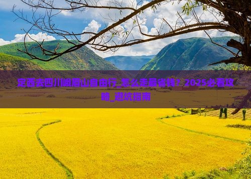 定西去四川峨眉山自由行