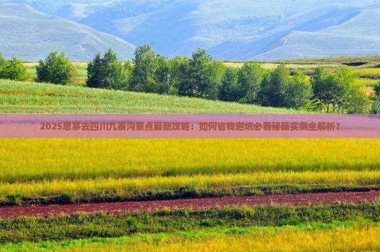 思茅去四川九寨沟景点