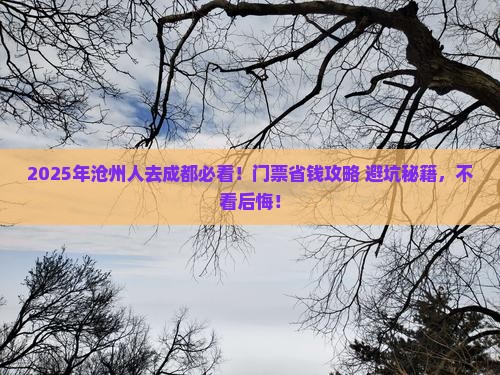 沧州去四川成都门票