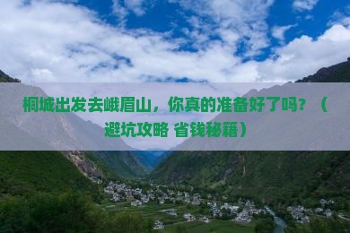 桐城到四川峨眉山个人游