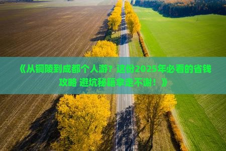 铜陵去四川成都个人游