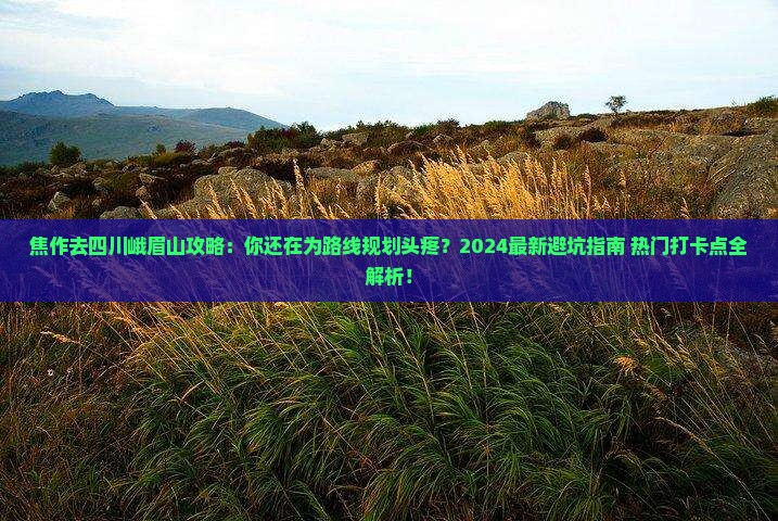 焦作去四川峨眉山攻略