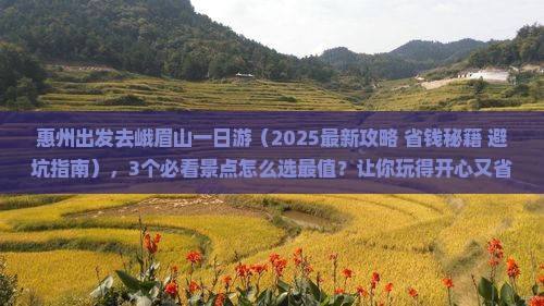 惠州去四川峨眉山一日