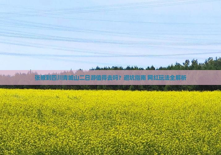 张掖到四川青城山二日游