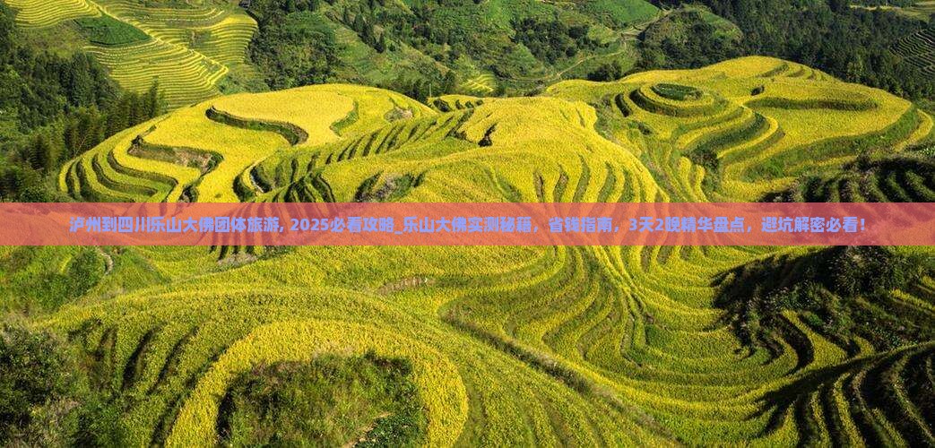 泸州到四川乐山大佛团体旅游