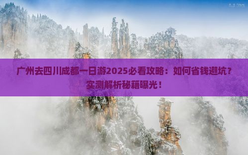 广州去四川成都一日