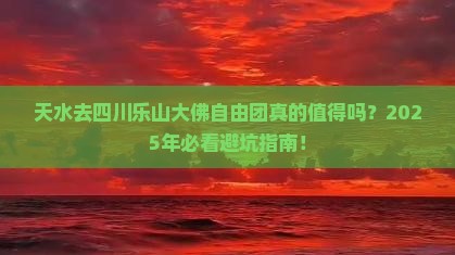 天水去四川乐山大佛自由团