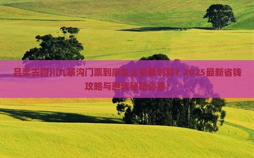 吕梁去四川九寨沟门票