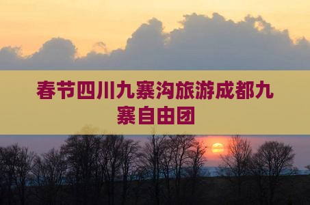 春节去四川九寨沟自由团