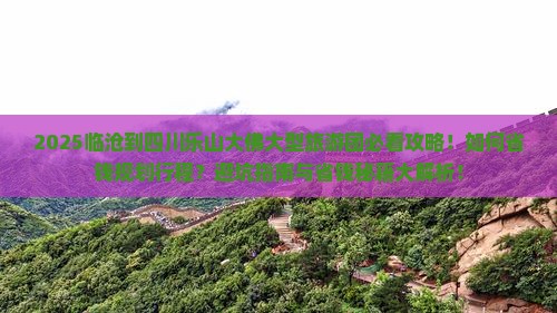 临沧到四川乐山大佛大型旅游团