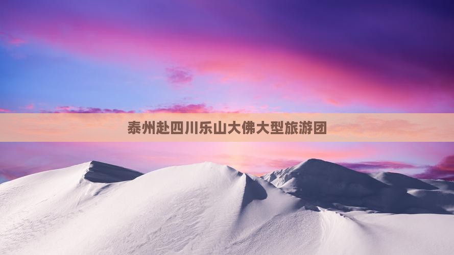 泰州去四川乐山大佛大型旅游团