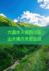 六盘水去四川乐山大佛六日游
