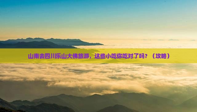 山南去四川乐山大佛旅游小吃