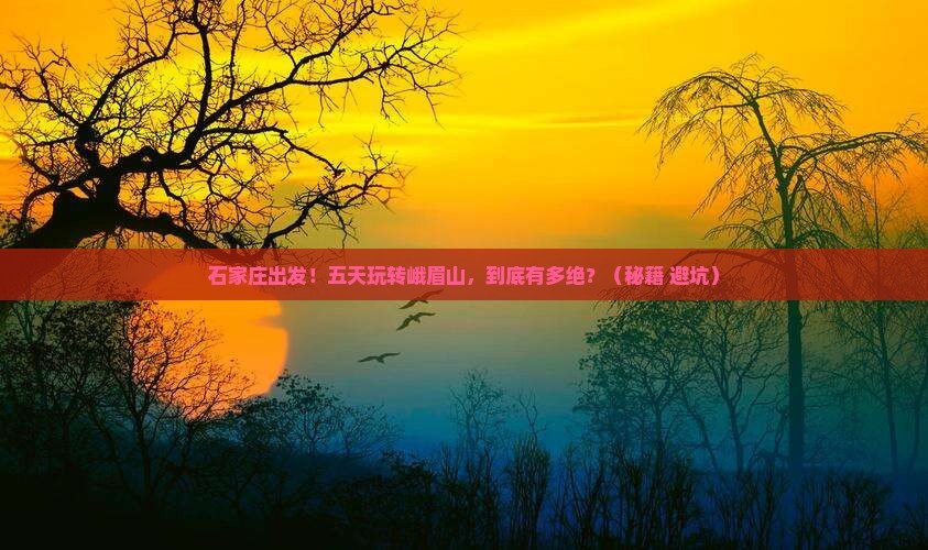 石家庄去四川峨眉山五日游