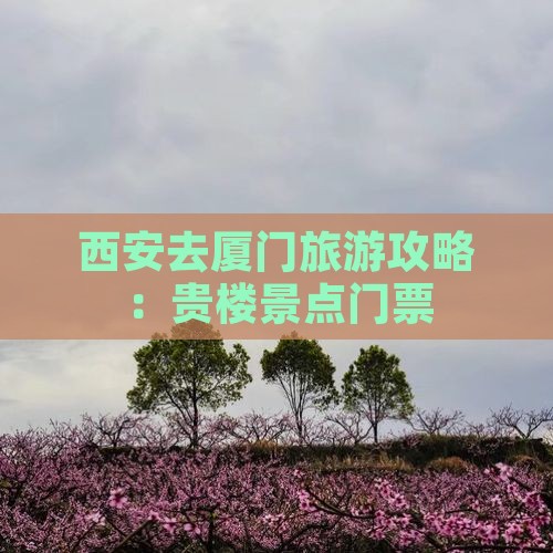 西安去厦门和贵楼门票