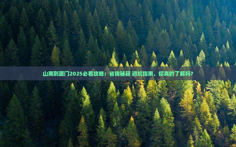 山南到厦门攻略