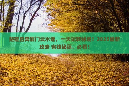 楚雄到厦门云水谣一日