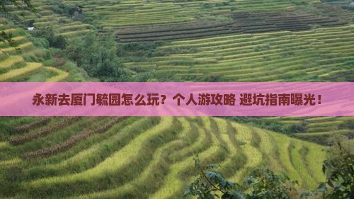 永新去厦门毓园个人游 永新去厦门毓园个人游