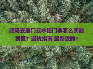咸阳去厦门云水谣门票