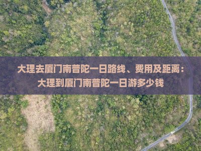 大理去厦门南普陀一日
