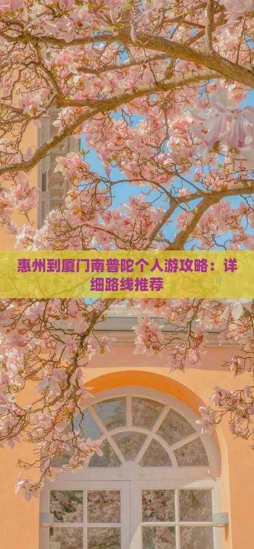 惠州到厦门南普陀个人游