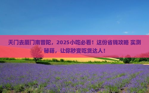 天门去厦门南普陀旅游小吃