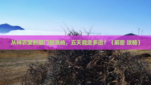 神农架去厦门鼓浪屿五日游