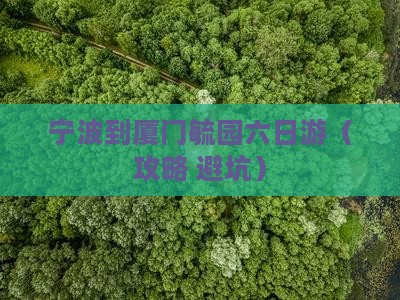 宁波到厦门毓园六日游