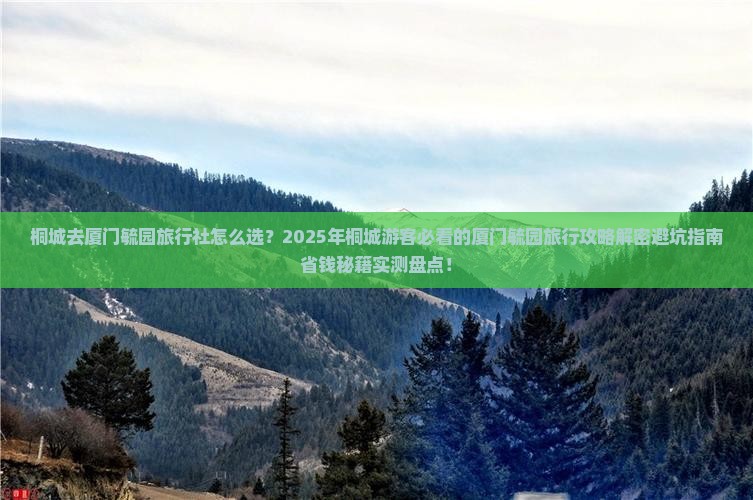 桐城去厦门毓园旅行社