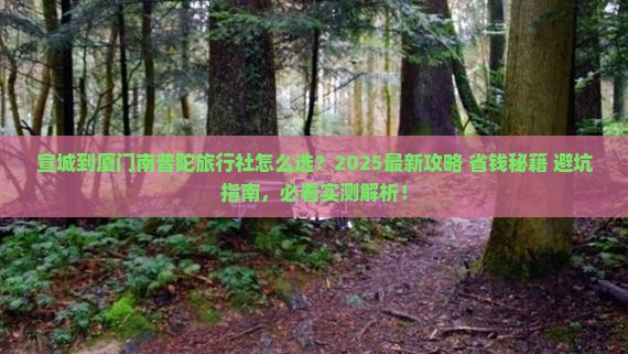 宣城到厦门南普陀旅行社