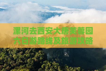 漯河去西安大唐芙蓉园六日游 漯河去西安大唐芙蓉园六日游