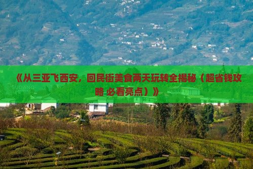 三亚到西安回民街二日游