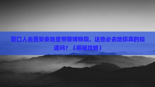 营口去西安秦始皇帝陵博物院必去地