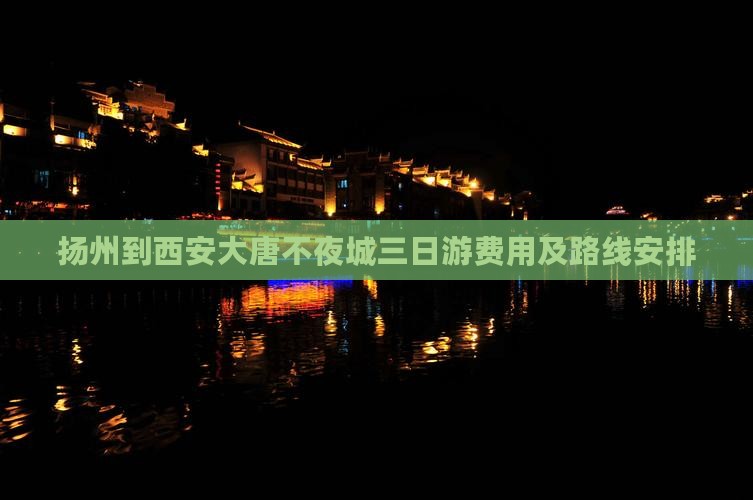 扬州到西安大唐不夜城三日游