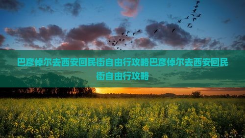巴彦倬尔去西安回民街自由行